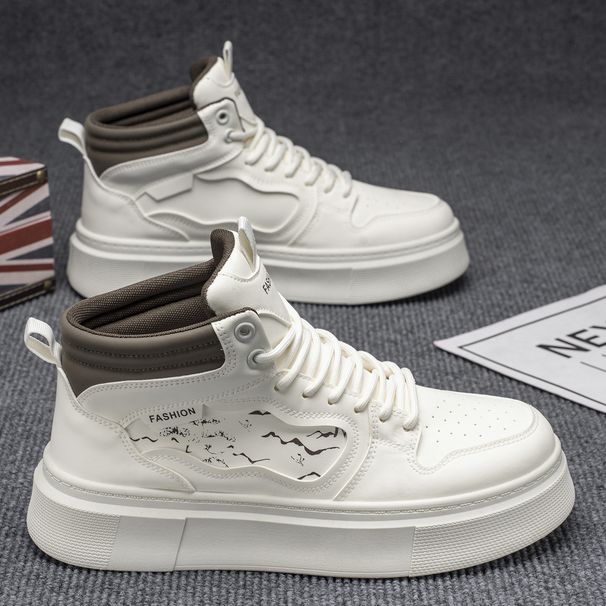 Autumn Men's Shoes New High-top Little White Shoes Men's Trend Versatile Platform Sports Shoes Casual Board Shoes_desvips.com