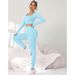 New Yoga Wear For Women, Butt-Lifting, Shaping, Slim-Fit Pilates Long Sleeve With Thumb Hole, U-Neck Design, Sports_desvips.com