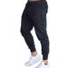 NOKO-2 Packs Men's Slim-fitting Workout Pants, Pencil Pants, Fitness Jogging Pants, Stretch Casual Pants, Thin Mid-rise Waist._desvips.com