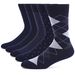 5 Pairs Mens Dress Plus Size,High Quality Combed Cotton Crew Socks,Black Cool Argyle Breathable Casual Socks For Men_desvips.com