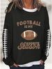 Women's Sports Pullover Sweatshirt Casual Letter Football Print Street Round Neck Long Sleeve Top For Autumn And Winter_desvips.com