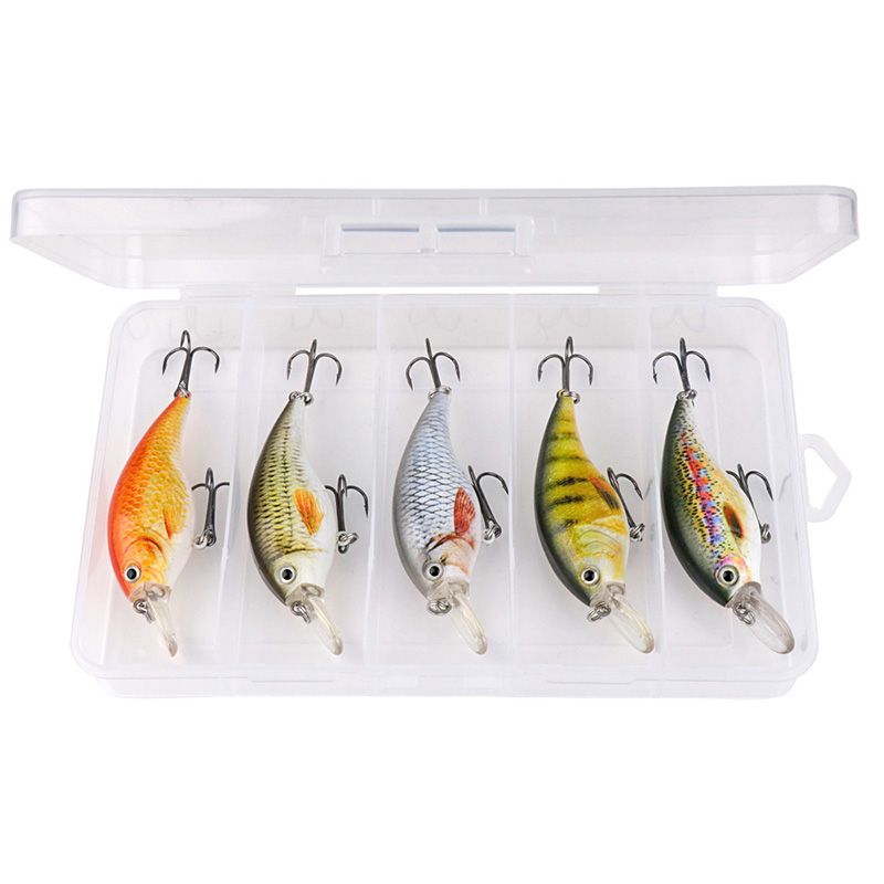 TREHOOK 5pcs Bionic Crankbaits Pike Wobblers Sets 6cm 10g Floating Minnow Fishing Lures Kit Artificial Bait For Bass_desvips.com