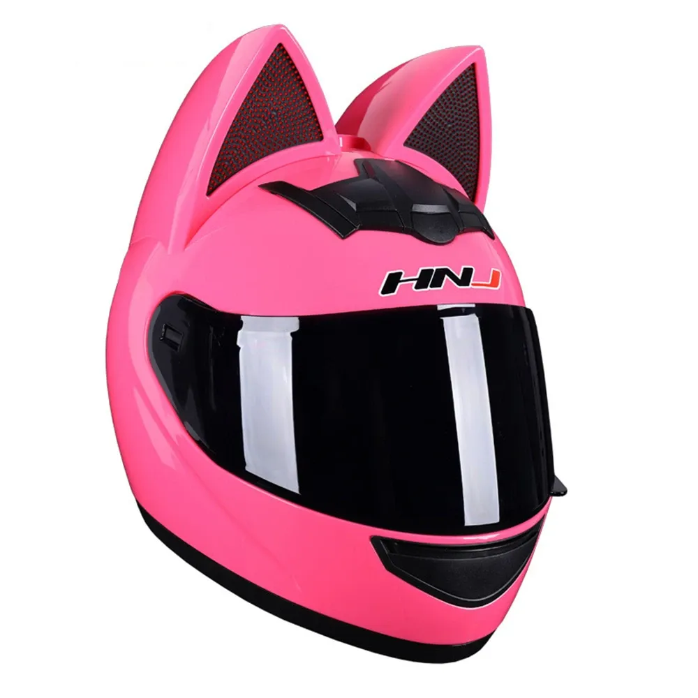 Motorcycle Helmets Moto Cat Ears Helmet Personality DOT Approved Full Face Breathable Casco Moto Helmet For Men Women_desvips.com
