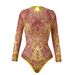 2025 Smart Sun Protection Swimsuit For Women, Cross-Border European And American Long Sleeve Mesh One-Piece Swimsuit,_desvips.com