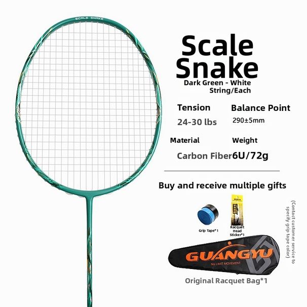Ultralight Badminton Racket 6U Design Carbon Fiber For Couples Offensive Style Recreational Use Single Racket_desvips.com