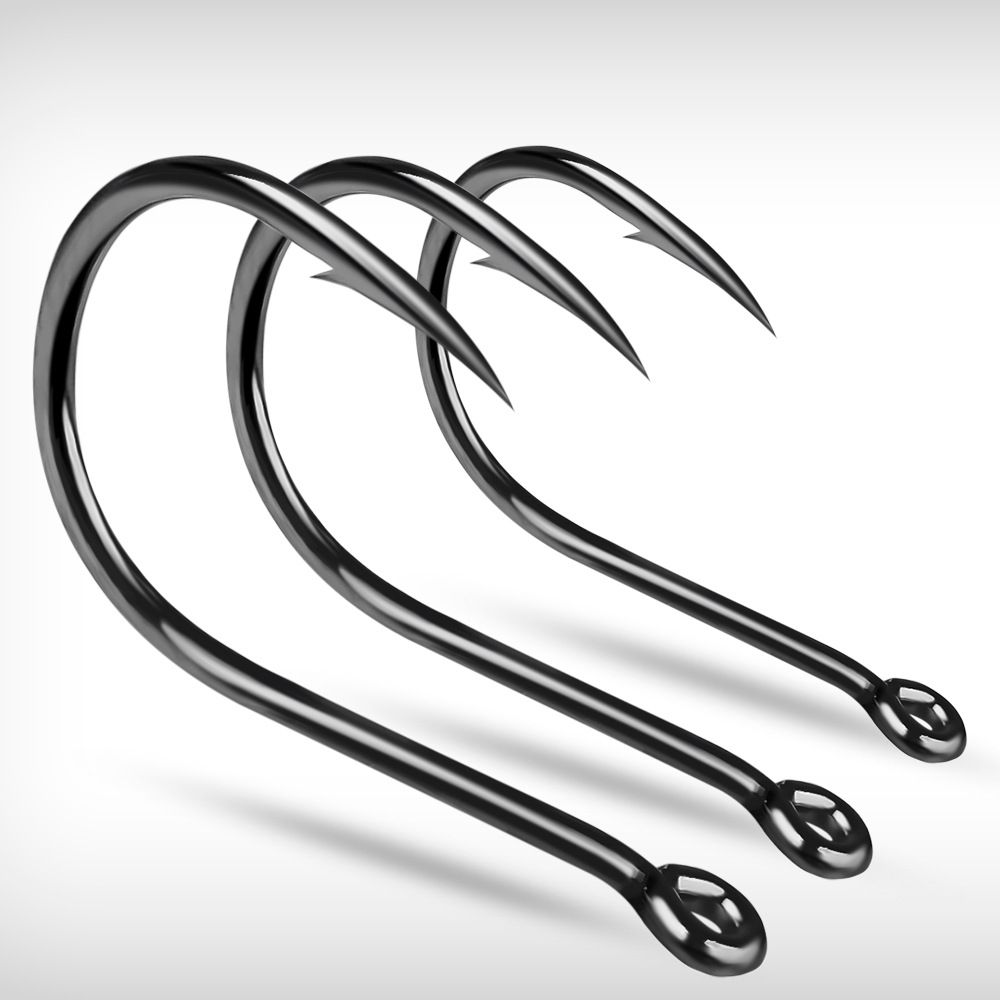 Iseni Soft Worm Single With Barbed Crucian Carp Iron Plate Hook Bulk Hooks Fishing Gear 100pcs/box_desvips.com