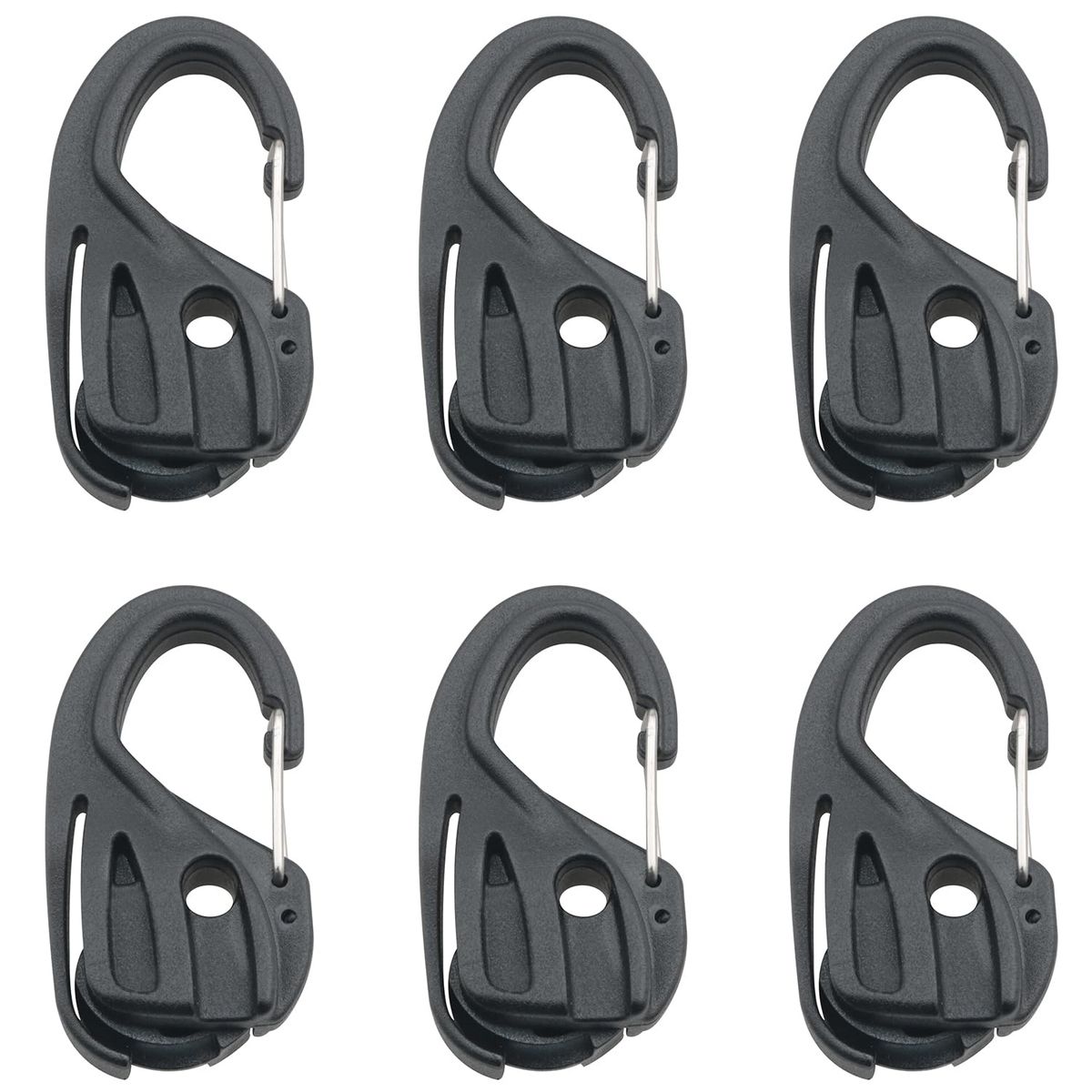 6PCS Black Nylon Stretch Rope Tightener Hooks With Self-Locking Mechanism For Adjustable Tensioning, Suitable For Outdoor Canopy, Rope, Fishing, And B_desvips.com
