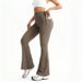 Women's High-Waisted Flared Yoga Pants Summer Fitness Tight Fitting Warm Autumn Winter Style With Pockets_desvips.com