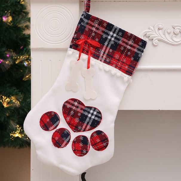 001 Qiaoding Cross-Border Decoration Supplies Dog Socks Hanging Bones Cat Paw Christmas Gift Bags Wholesale_desvips.com