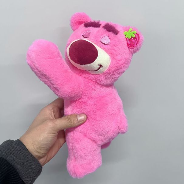 Chinese Gift: Strawberry Bear Plush Toy, Cuddly Bucket Bear Doll In A Lying Pose, Valentine's Day Gift For Girls_desvips.com