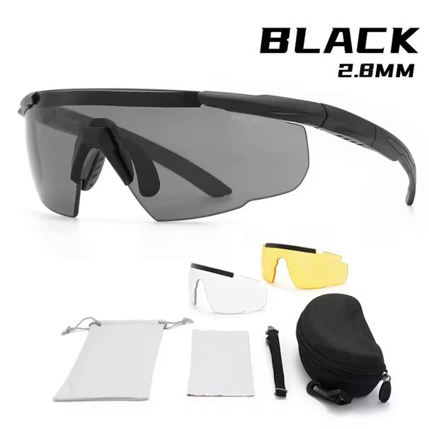 2.8mm Military Tactical Goggles CS Airsoft Windproof Shooting HD 3 Lens Motocross Motorcycle Mountaineering Safe Glasses_desvips.com