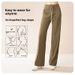 Juyitang Loose Drawstring High Waist Hip Lift Fitness Women's Straight Drape Yoga Wide Leg Pants_desvips.com