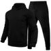 220G Autumn Winter Unisex Casual European Size Blank Solid Color Fleece Loose Sweatshirt Sweatpants Two-Piece Set_desvips.com