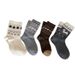 Autumn Original Wool For Women Color-Block Retro Fair Isle Mid-Calf Winter Japanese Style Cashmere Warm Slouch Socks_desvips.com