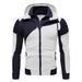 New Men's Personality Color Block Double-Layer Zipper Hooded Cardigan Slim Fit Sweatshirt_desvips.com