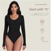 Threaded Knitted One-piece Quick-drying Breathable Long-sleeved Ballet Dancewear Round Neck Seamless Slim Yoga Wear Base_desvips.com