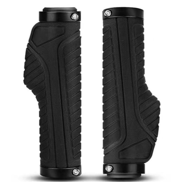 Mountain Bike Handlebar Grips - Aluminum Alloy Double Locking Rubber Cycling Accessories_desvips.com