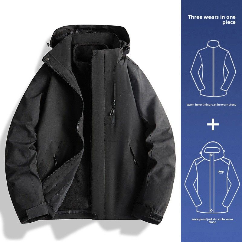 Luo Tuo Women's Down 2025 New Winter 3-in-1 Outdoor Windproof Hiking Jacket Warm Coat_desvips.com