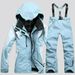 Women's Warm Waterproof Wear-resistant Set Thickened Padded Ski Suit For Snowboarding And Skiing With Bib Pants_desvips.com