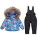 Premium Kids' Snow Ski Overalls With Hood - Warm Winter Padded Jumpsuit For Toddlers (80-120cm) - Soft Nylon Shell & 90% White Duck Down_desvips.com