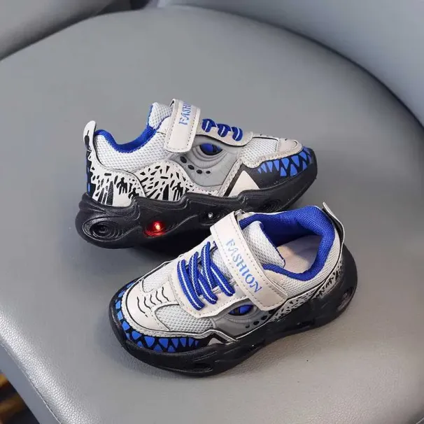 Athletic Outdoor 1-6 years of baby boys luminous sports anti slip childrens shoes LED flash lights H241019_desvips.com