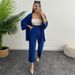 women’s clothing solid color casual wrinkled cardigan two piece set with loose casual long sved trousers cardigan suit_desvips.com