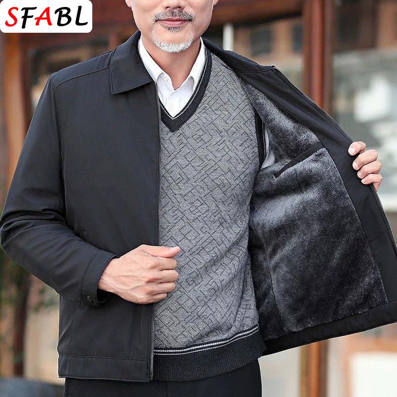 Warm Fleece Autum Jackets For Me Busiess Office Dress Coat Casual Me's Witer Jacket Solid Color Luxury Outerwear_desvips.com