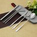 Stainless Steel Knife, Fork, Spoon, Chopsticks Set Outdoor Picnic Portable Tableware Spoon, Chopstick Straw Storage Bag_desvips.com