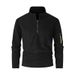 New Men's Fleece Sweatshirt Autumn Winter Half-Zip Pullover Stand Collar Jacket_desvips.com