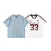 Jersey Loose Short T-shirt For Men And Women 2024 Summer New High Street American Style Off Shoulder Half Sleeved Top_desvips.com