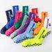 Adhesive Coated Soccer Socks Mid Calf Breathable Anti Slip Professional Outdoor Training Sports FS Style_desvips.com