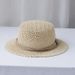French-style Hollowed-out Hand-woven Straw Women, Versatile Flat-top For Summer Outings, Beach Hat, Casual Sun Hat_desvips.com