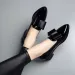 Women's Loafers Bow Decor Pointed Toe Flat For Women Patent Leather Shallow Mouth Commuter Daily Casual Shoes 2024_desvips.com