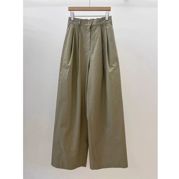 RenMou Linen Wide Pants For Women In Summer, High Waisted Straight Leg Yoga Casual Cotton Linen Pants, Ins~ Exclusive Supply_desvips.com