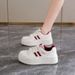 White Sneakers For Women 2025 Autumn Winter New Thick Sole Height Increasing Casual Pair With Skirts Versatile_desvips.com