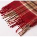 2025 Plaid Red For Women Winter Korean Style Atmosphere Versatile Warm Neck Scarf Christmas New Year Shawl_desvips.com