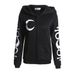 Autumn And Winter With Plush Punk Hat, Moon Letter Printed Long Sleeved Hoodie_desvips.com