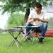 Stainless Steel Folding Camping Chair, Portable Aluminum Fishing Stool For BBQ Hiking Picnic Travel, Collapsible Outdoor Seat_desvips.com