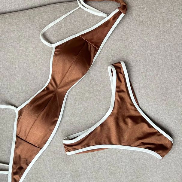 2026 Sexy Bikini Women Swimsuit Female Swimw Bandeau Biquini Bathing Suit Shiny Swimming Suits Halter Bodysuit_desvips.com