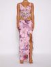 Women's Clothing Set Summer Sexy Printed Camisole + Tight Slit Irregular Long Skirt_desvips.com
