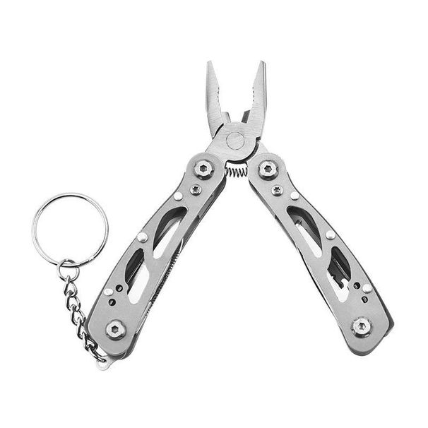 All-Steel Pliers Multi-Function Tool Folding Pocket Knife Portable Outdoor Keychain Bottle Opener Screwdriver_desvips.com