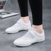 Girls White 6684 Leather Upper Cheer Shoes Breathable Aerobics Sneakers For Teenagers Youth Casual Athletic Footwear_desvips.com