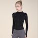 Women's Sports Stand Collar Zipper Fleece Slim Fit Training Wear Slimming De Rong Yoga Long Sleeve Jacket Running_desvips.com
