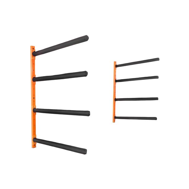 VEVOR Rack, 4-Capacity Wall Mounted Holders Canoe Paddle Board, Storage Hooks With Adjustable Padded Arms, 400 LBS Load_desvips.com