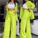 women's casual pink sportswear set loose fit side slit wide leg pants two piece outfit for autumn_desvips.com