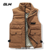 Semir Group GLM Autumn Winter Cotton Workwear For Men And Women, Loose Stand Collar, Thickened Warm Shoulder Vest Jacket_desvips.com