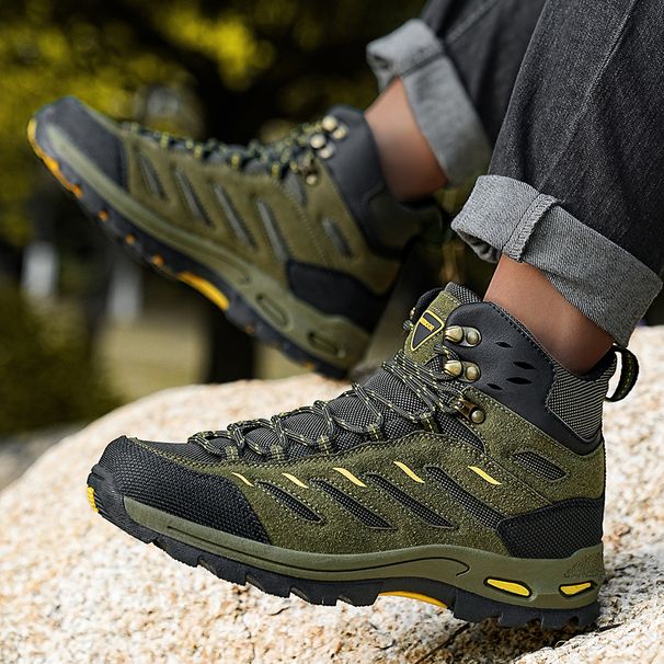 Outdoor Hiking Mid-top Wear-resistant Anti-slip Comfortable Flat Lace-up Casual Sports Shoes Men_desvips.com