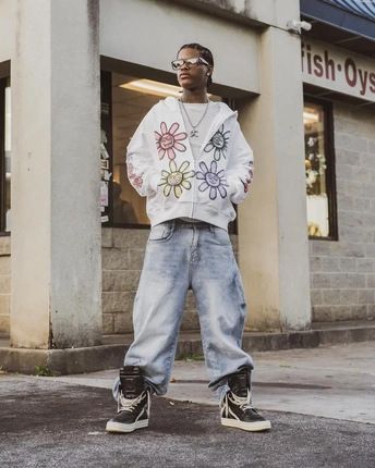 2025 Smiley Face Floral Sweatshirt Zipper Hoodie Autumn Winter Fashion Street Style Men's Clothing_desvips.com