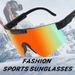 Cycling sunglasses Large frame dazzling TR electroplated true film sunglasses integrated with sports sunglasses_desvips.com