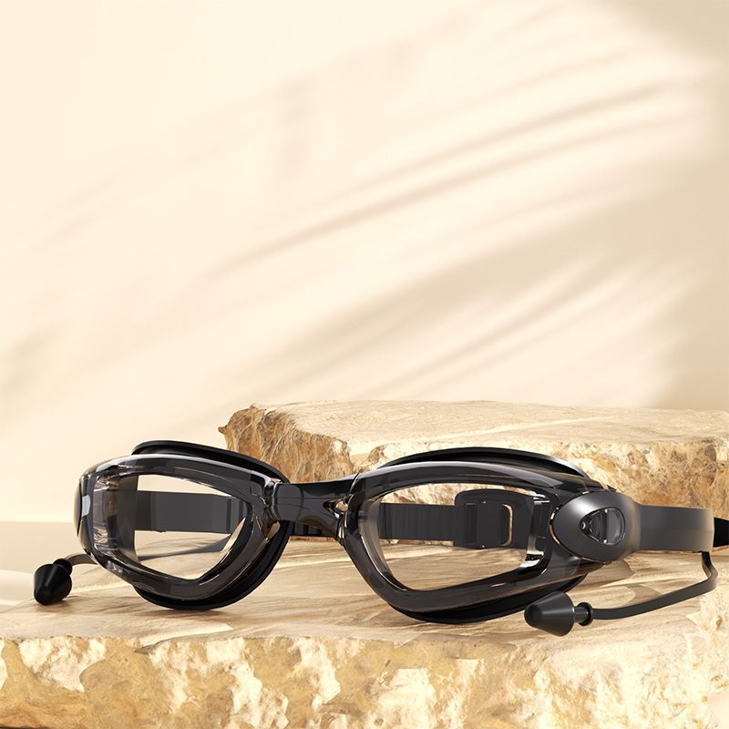 Women, HD Anti-Fog Electroplated Goggles Swimming Cap Set, Professional Prescription Waterproof Small Frame Glasses For_desvips.com